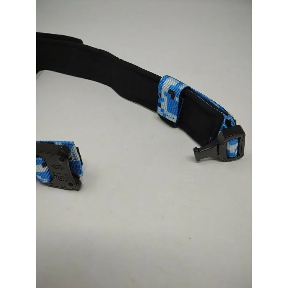 Dog Collar Blue Urban Camo With Flag Adjustable with Quick Release Fits 7 inch